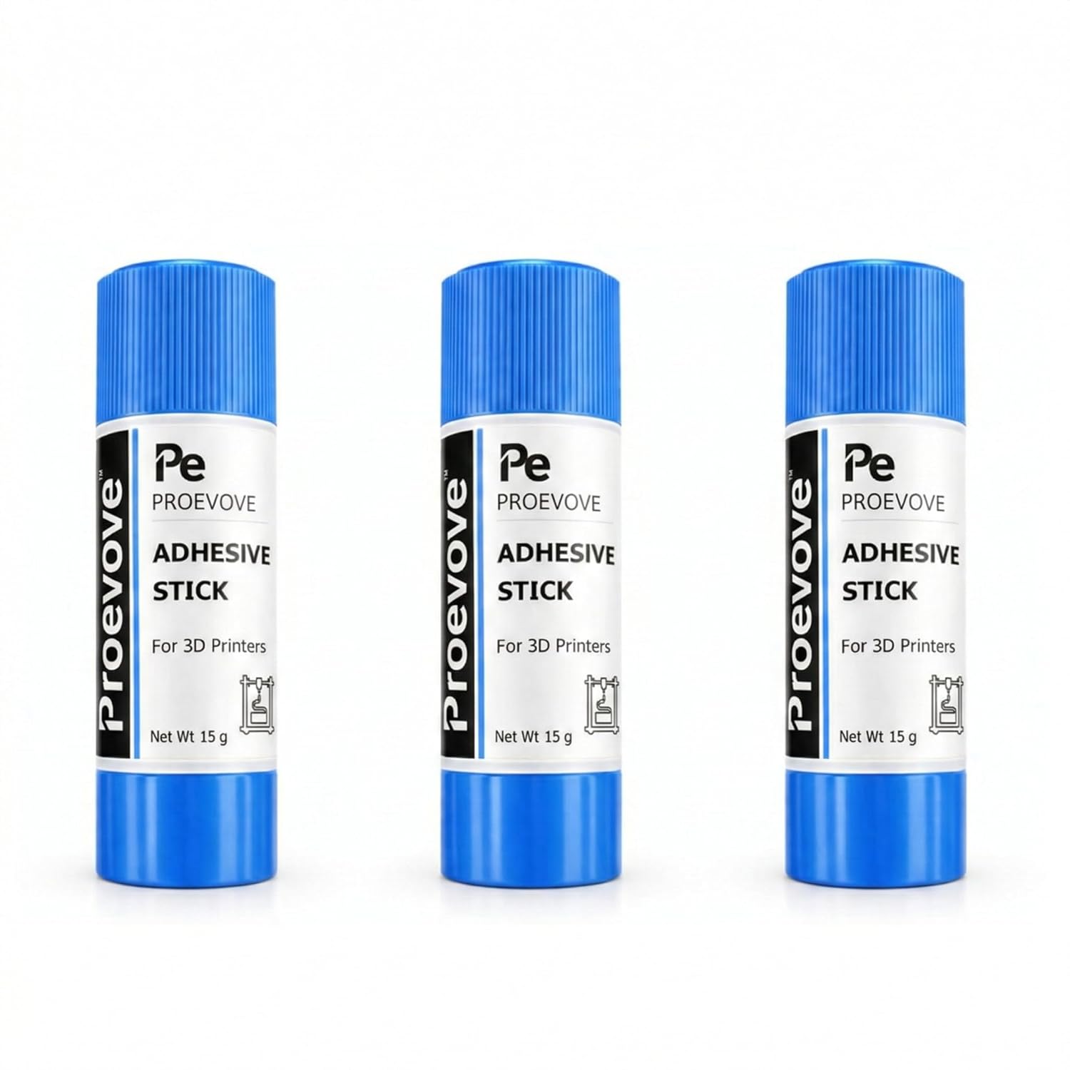 Proevove™ 3D Printer Bed Adhesive Stick – Pack of 3 (15g Each) — packaging