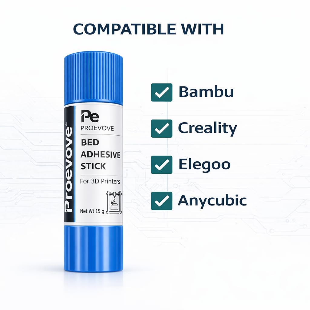 Proevove™ 3D Printer Bed Adhesive Stick – Pack of 3 (15g Each) — feature overview